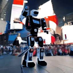 Robot dancing in times square.
